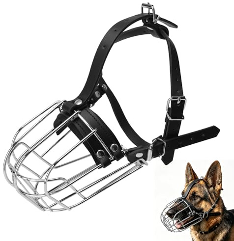 Hundemaulkorb,Deutscher Schäferhund Maulkorb aus Metall – Verstellbarer Draht-Hundemaulkorb für mittelgroße & große Hunde – Schützt vor Beißen, Kauen,Bellen – Robust & Langlebig (Größe M)