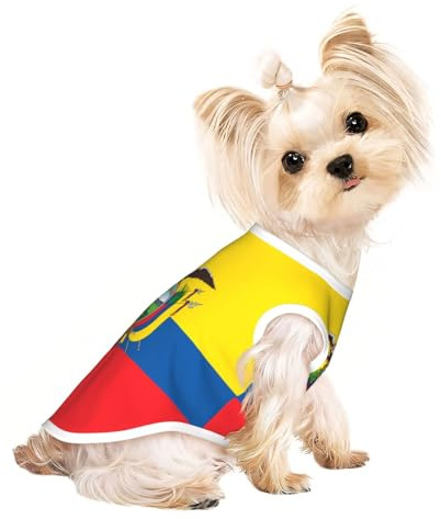 Hundebekleidung mit Ecuador-Motiv, weicher und leichter Pullover für kleine und mittelgroße Hunde, Welpen und Katzen, gemütliche Haustierjacke für Herbst / Winter / Frühling