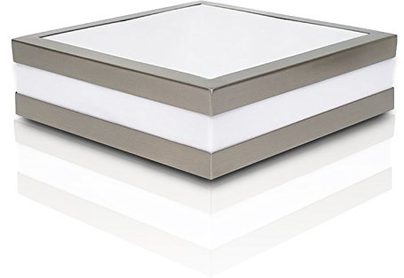 trendlights24 Savona Bad Deckenleuchte IP44 eckig - E27 230V - 2er Set mit je 2x 13W LED je 1270 lm - für Decken, als Wandleuchte, Wohnraum & außen