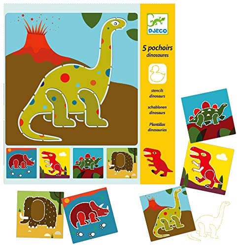 DJECO - Dinosaurier-Schablonen, mehrfarbig