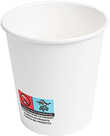 García de Pou 50 Unités - Gobelets Boissons Chaudes 1 Paroi 180 ml 260 plus 18 Pe g/m2, Ø 7,2/5,3 x 7,8 cm Blanc Carton