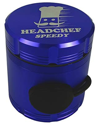 Headchef Speedy 50mm, 4 Piece Grinder, Quick Release of Herbs, Metal Herb Grinder with Sifter Scraper (Purple)