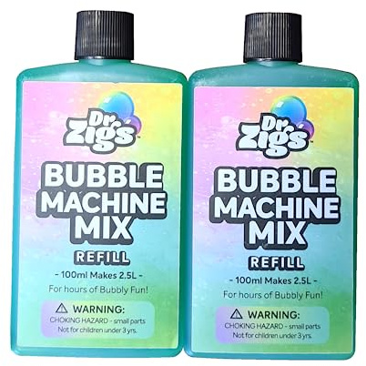 Dr Zigs Bubble Machine Solution 200ml Refill - Bubble Mix Concentrate for Bubble Machines, Makes 5L Bubble Liquid, Eco Friendly Bubble Solution for Kids & Outdoor Play, Made in UK