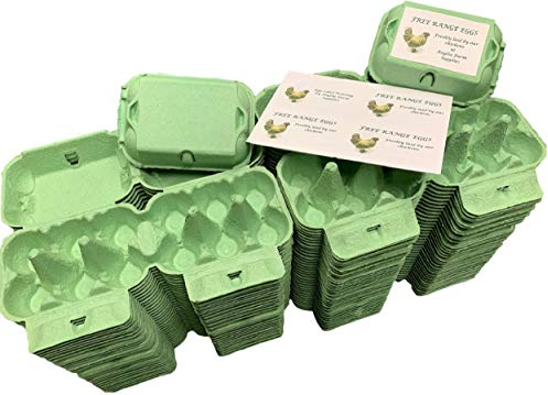 Anglia Farm Supplies - Effect 6 Highland Green - Coloured Egg Boxes - 1/2 dozen box cartons with 1 sheet labels (4 Dozen (48 cartons))