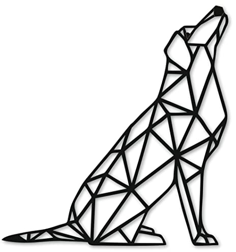 Dekoplatte Hund 32x34 cm - Geometrische Wanddekoration Mit Ausschnitt - Hängende Verzierung - Made in Europe