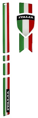 Tankpad Deko Aufkleber Set 3D Italia Frontschild kompatibel mit Vespa GTS 125 + Super 125 X550600VA