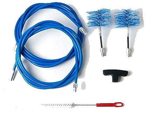 Kit de 6 metros y 2 cepillos de pellets de 80 mm para limpieza de estufa, tubos de chimenea