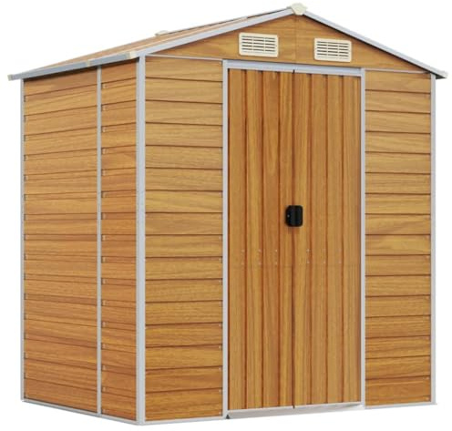 vidaXL Gerätehaus Hellbraun 191x130x198 cm Verzinkter Stahl