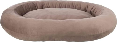 TRIXIE Hundebett Talia oval 80 x 65 cm in braun - gemütliches Hundekissen mit feiner Samt-Haptik - Hundekorb für kleine Hunde - rutschfest und waschbar - 37834