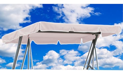 Hollywoodschaukel Dachbezug 210x145, Ersatzdach Hollywoodschaukel Dach Wasserdicht, Sonnendach für Hollywoodschaukel (Weiß)