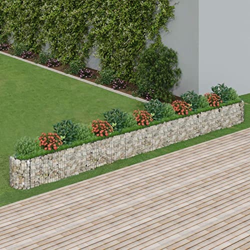 ShCuShan Arriate de gaviones de Hierro galvanizado 610x50x50 cm Jardineras para Nichos Cementerio
