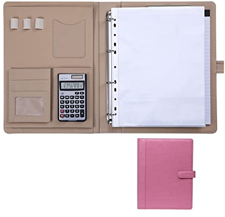 Generisch Konferenzmappe aus Leder A4 in Rot | Wasserdichte Aktentasche mit Ringbuch-Klemmbrett Notizblock | Dokumententasche mit Reißverschluss | Business Meeting Portfolio Padfolio Ordner