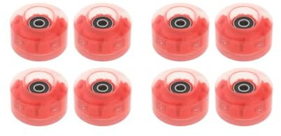 Mealoodiousmusea Quad-Rollschuh-Rollen mit Kugellagern für zweireihiges Skateboard, Rot, 2 Stück