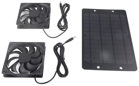 Solar Ventilator Gewächshaus Lüfter Mit Solarpanel Ventilator Mit Solar Solarpanel-Ventilator-Set, 10 W, 800 Ma, Solarbetriebener Ventilator Für Gewächshaus, Dual-Luftabsaugung, Außenlüftungsausrüstun