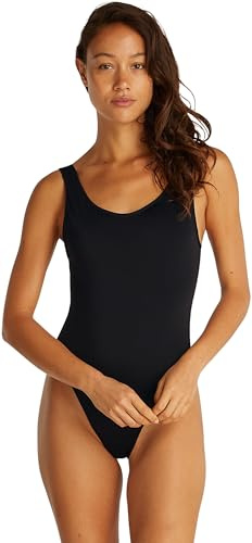 Calvin Klein Donna Costume da Bagno Scoop Back One Piece con Spalline con Logo, Nero (Pvh Black), L