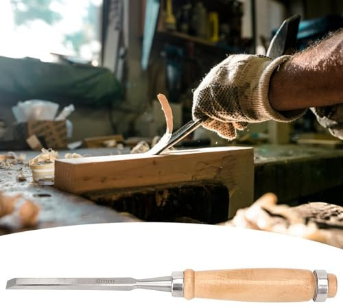 Bevel Edge Chisel 8mm Wood Chisel Set Chrome Vanadium Steel Ergonomic Beech Handle Woodworking Tool for Furniture Making