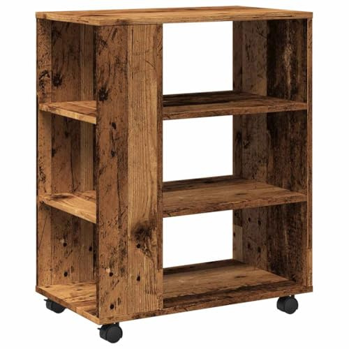 vidaXL Rollcontainer Altholz-Optik 60x35x75 cm Holzwerkstoff