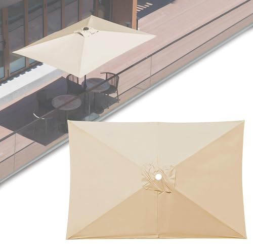 ESOYAWE Toile De Parasol De Rectangulaire Remplacement, 3m×2m 6 Baleines Auvent De Remplacement pour Parasol, Housse De Rechangepour Parasol De Jardin Terrasse Plage, 7 Coloris Disponibles