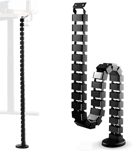 Kabelführung für Schreibtische bis 130cm - Flexibel anbringbare Kabelschlange, Robuste Kabelkette Universelles Eckig Kabelschlange kabelkanal für Schreibtisch, Kabelschlauch Kabelführungssystem
