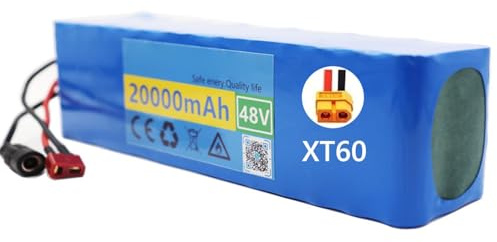 48V E-Bike-Akku 13S3P Lithium Ionen Akku Pack 48V 20Ah Für Wiederaufladbare Akkus Für E-Bike Elektrofahrrad Roller Mit BMS + 54,6V 2A Ladegerät XT60 Plug,48V 20Ah