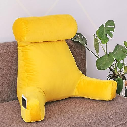 Almohada de lectura terapéutica extragrande/cojín de soporte lumbar con espuma viscoelástica triturada, almohada de descanso for la espalda | Cojín de salón con respaldo for adultos(Crab Roe)