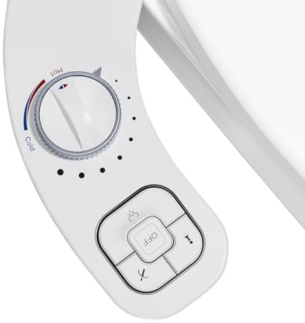OLUFIA Hot and Cold Bidet, Warm Water Bidet Attachment for Toliet, Non-Electric Warm Bidet with Adjustable Water Pressure, Dual nozzle Rear and Feminine Wash - Self cleaning (White)