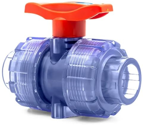 SZBTQMUW Clapet Anti-Retour à Bille en PVC Id20-63mm, Robinet tournant sphérique Transparent, réservoir, Union d'irrigation de Jardin(Flange Type,Id40mm)
