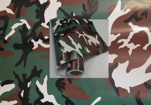 Könighaus (9,65€/m2) Woodland 300 x 152 cm blasenfrei mit Anleitung (Camouflage Autofolie)