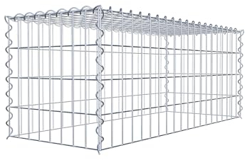 GABIONA Cesta para piedra (rectangular, malla de 5 x 10 cm, profundidad de 40 cm, cesta de cultivo tipo 3, cierre de espiral, galvanizada (100 x 40 x 40 cm)