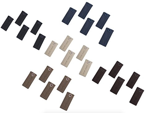 25-Pack Pant Waistband Extension - Adjustable Cotton Button (5 of Each: Black, Khaki, Navy Blue, Brown, Taupe Grey) - Instant Breathing Comfort, Fitting Pants