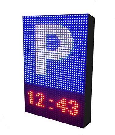 Rótulo LED programable especial Parking (32x48 cm Doble cara) / Pantalla LED RGB/Cartel LED electrónico negocios/Letrero LED luminoso publicitario exterior/Display parking aparcamientos garajes