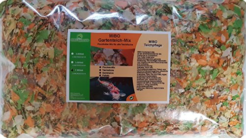 MIBO Gartenteich Mix 7000ml Teichpflege Futter Gartenteich Flocke Sticks Gammarus Pellets