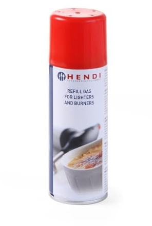 HENDI Feuerzeuggas, mit mehreren Fülladapten, Gas Kartusche, Butangas, nachfüll, refill, Zum Füllen von Butanartikeln, Stückzahl: 4x200ml