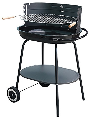 4U-Onlinehandel Grillvagn 60 x 42 x 84 cm kolgrill oval stående grill kolgrill trädgårdsgrill grill BBQ