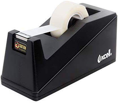 Excell Desk Tape Dispenser (1 core) with Non-Skid Base: Perfect for Office/School with Straight Tape cuts. Easy to use and Store with a Modern Design. Includes 3/4 Wide Tape Dispenser.