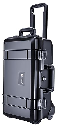 Lykus HC-5120 Wasserdicht Koffer mit Rad und anpassbarem Schaumstoff, Innengröße 51,6x28,8x18,5 cm, geeignet für Kameras, Objektive, elektronische Geräte und mehr