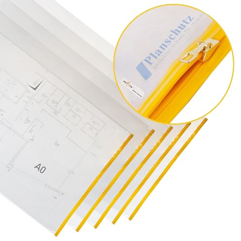 Axis Line 5er Pack Planschutztasche DIN A0, 900x1250 mm mit Gleitverschluss | Alle Größen hier bestellbar: DIN A0 , DIN A1, DIN A2, DIN A3, DIN A4, 700 x 1200, 900 x 1400, 1000 x 1350 + Gleitverschluss