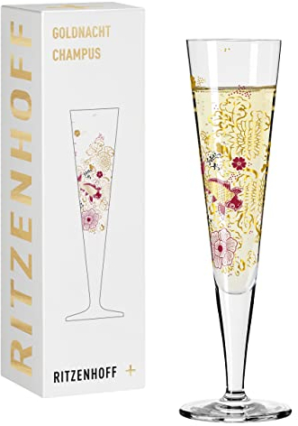 RITZENHOFF 1071023 Bicchiere da champagne 200 ml - Serie Goldnacht No. 23 - Nobile pezzo di design con oro vero - Made in Germany