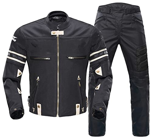 Herren Motocross Atmungsaktive Motorradjacke Damen Sommer Fahrradanzug Abnehmbare Ärmel Körperschutz