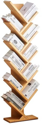 Magazinständer Broschürenhalter 3/4/5/6 Bücherbaum-Bücherregal aus Holz, kleines/großes Holz-Bücherregal for Kinderzimmer, Wartezimmer, Büro und Heimdekoration, platzsparender Eck-Bücherregal-Organize