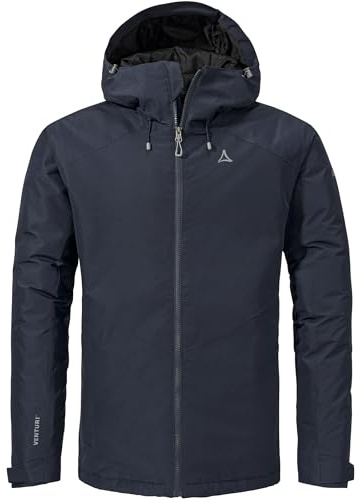 Schöffel Ins Jacket Style Wildkar MNS, väderbeständig utomhusjacka med 2-vägs stretch, ventilerande, vattentät anorak med justerbar huva