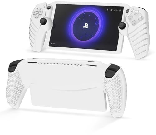 Writiany Protective Case for Playstation Portal, Silicone Case Cover All-Around Protection and Non-Slip Thumb Grips Accessories for Playstation Remote Player Playstation Portal Case (White)
