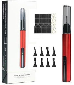 Reciprocating Sander,USB Quick Charging Sanding Pen With 8pcs Sanding Head,Self-Adhesive Sandpaper Pre-cut mesh 134pcs (ESA)