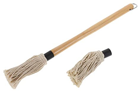 BESPORTBLE 2sätze Bbq Mop Sauce Pinsel Mit Ersatz-pinseln Und Holzgriff Für Grillen Und Marinieren Hitzebeständig Und Leicht Zu Reinigen Für Und Gebäck