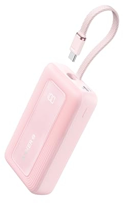 Anker Zolo Power Bank, 10,000mAh 30W High-Speed Portable Charger with Built-In USB-C Cable, Fast Charging Battery Pack for iPhone 16/16 Plus/16 Pro/16 Pro Max/15 Series, Galaxy, iPad, and More