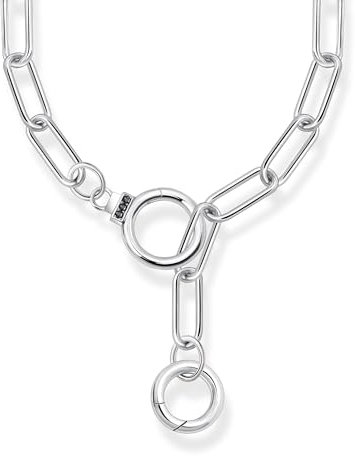 THOMAS SABO Kette mit steinbesetztem Ringverschluss Silber geschwärzt 925 Sterlingsilber, Geschwärzt