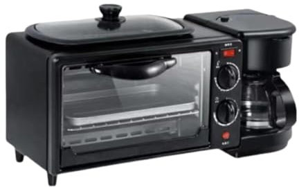 LOVIVER Multifunctional Breakfast Machine Home Bread Maker with Coffeemaker Toaster Oven Versatile Breakfast Maker for Sausages Bread