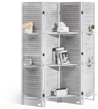 VEVOR Raumteiler Paravent aus Holz 4-teiliger Faltbarer Sichtschutz, 170 cm hoher Raumteiler, tragbarer Dekorationsschirm mit klassischem europäischem Design für Zuhause Büro Restaurant