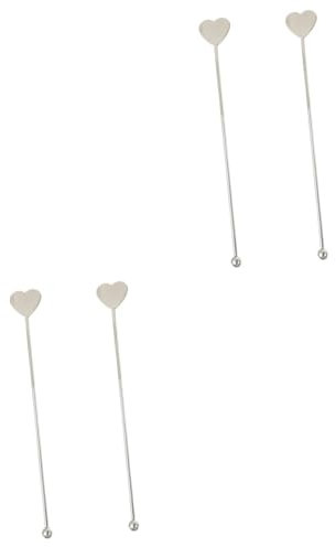 Cabilock 2 Sätze 2 Sets Edelstahl Bar Getränkerührer Barware Cocktail Picks Cocktail Spieß Whisky Rührer Cocktail Paddel Rührer Für Mixgetränke Wein Rührer 2 Stück * 2 Wiederverwendbar