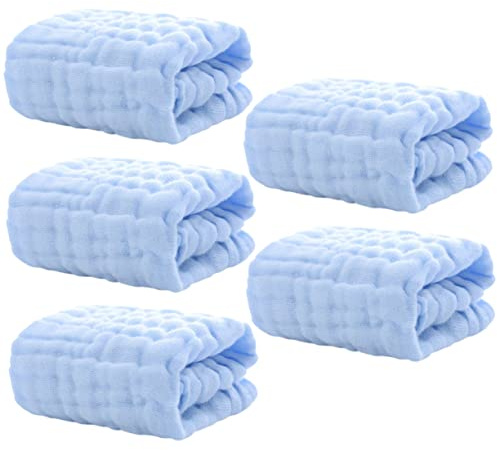 Vaguelly 5piezas Toalla Cuadrada De Algodón Paños De Muselina Para Eructar Toalla Facial Para Babas Para Bañeras De Bebés y Cuidado Infantil